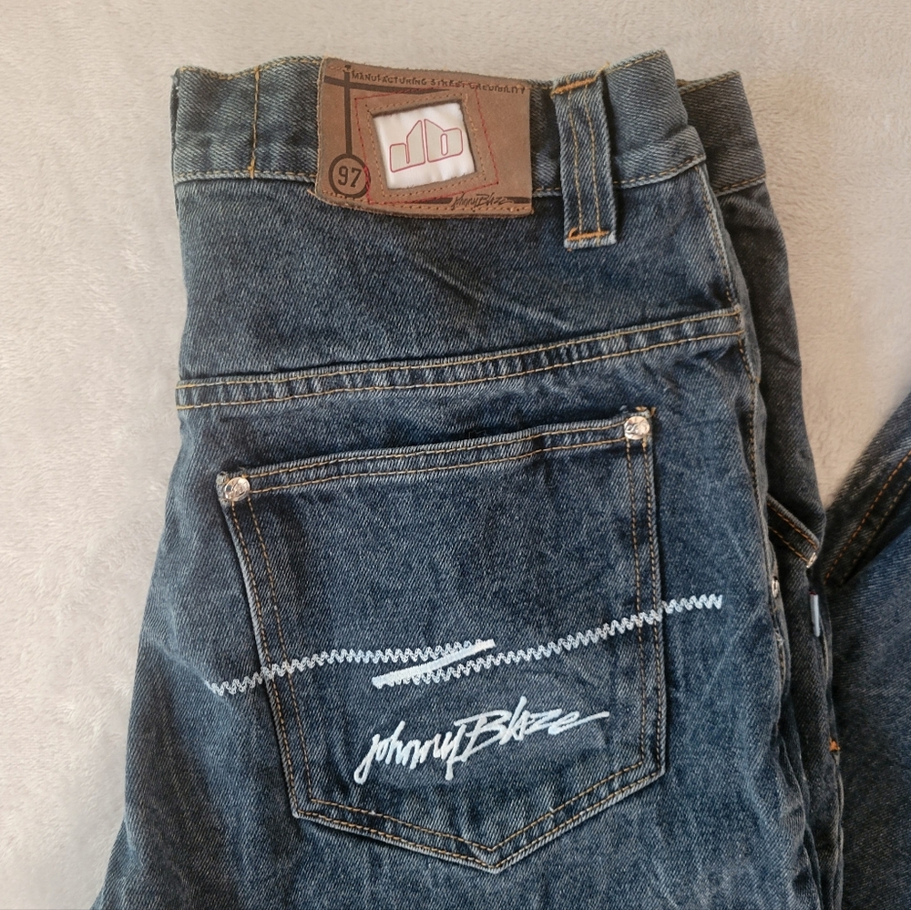 Vintage Johnny Blaze Mens Wide Leg Jeans 32 Baggy Hip Hop Skater - Picture 2 of 15